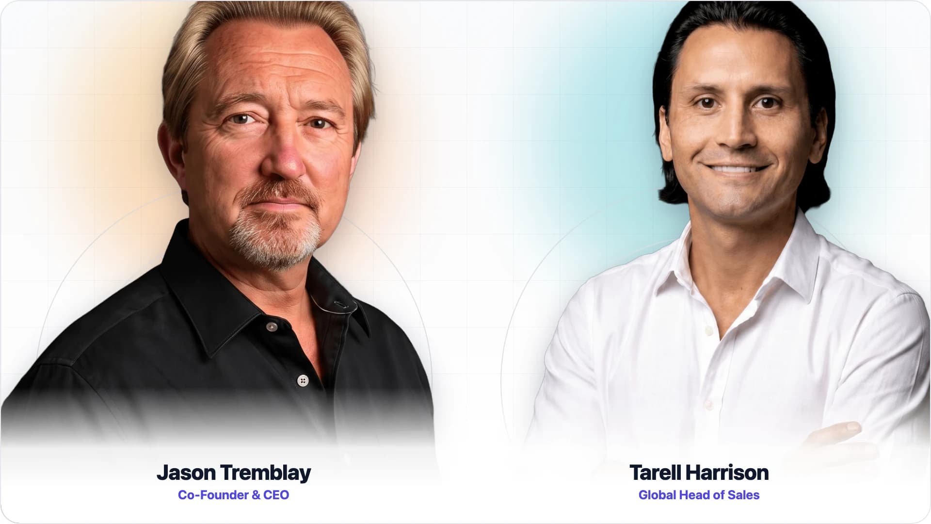 Portraits of Jason Tremblay, Co-Founder and CEO, and Tarell Harrison, Global Head of Sales, the two ConversionIQ.ai speakers at the BPO Evolution Summit